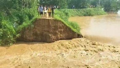 Photo of लोकाइन नदी का तटबंध टूटने से खेतों में फैला पानी, दर्जन भर गांव भी जलमग्न